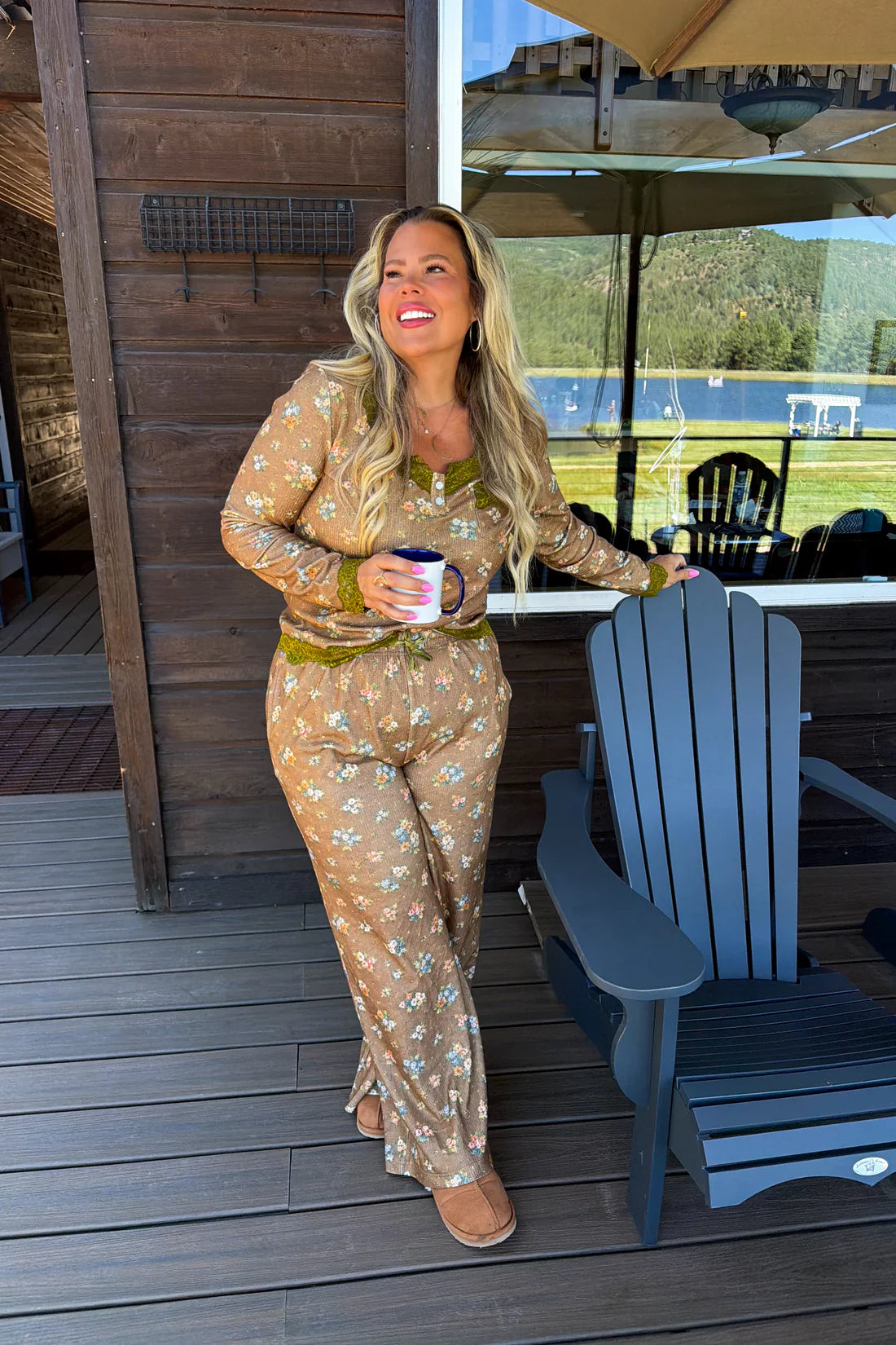 Floral & Lace Waffle PJs : 2 Options : PREORDER