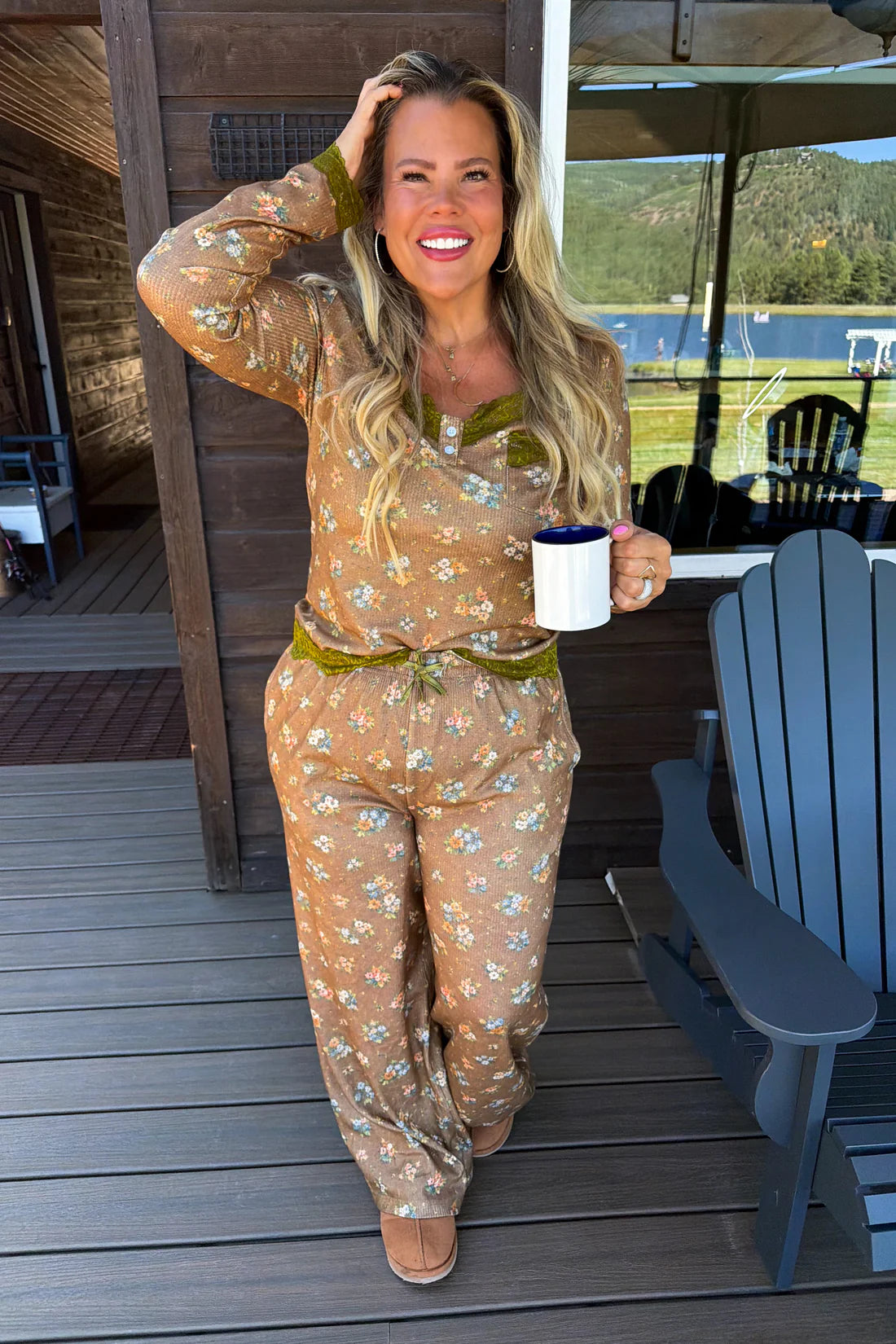 Floral & Lace Waffle PJs : 2 Options : PREORDER