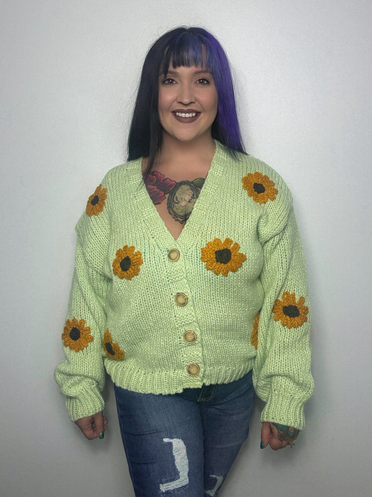 Sunflower Cardigan : Lime : Oversized