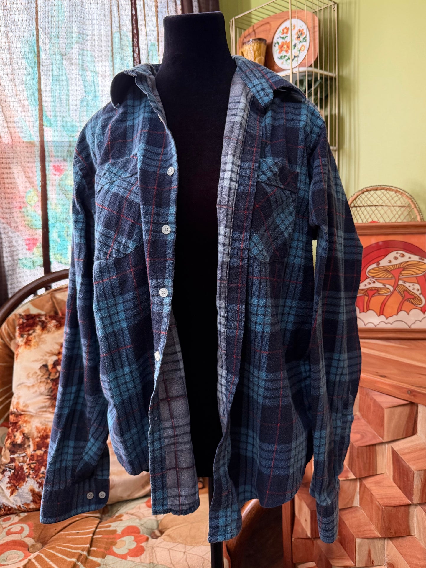 Vintage Woodland Blue Plaid : L