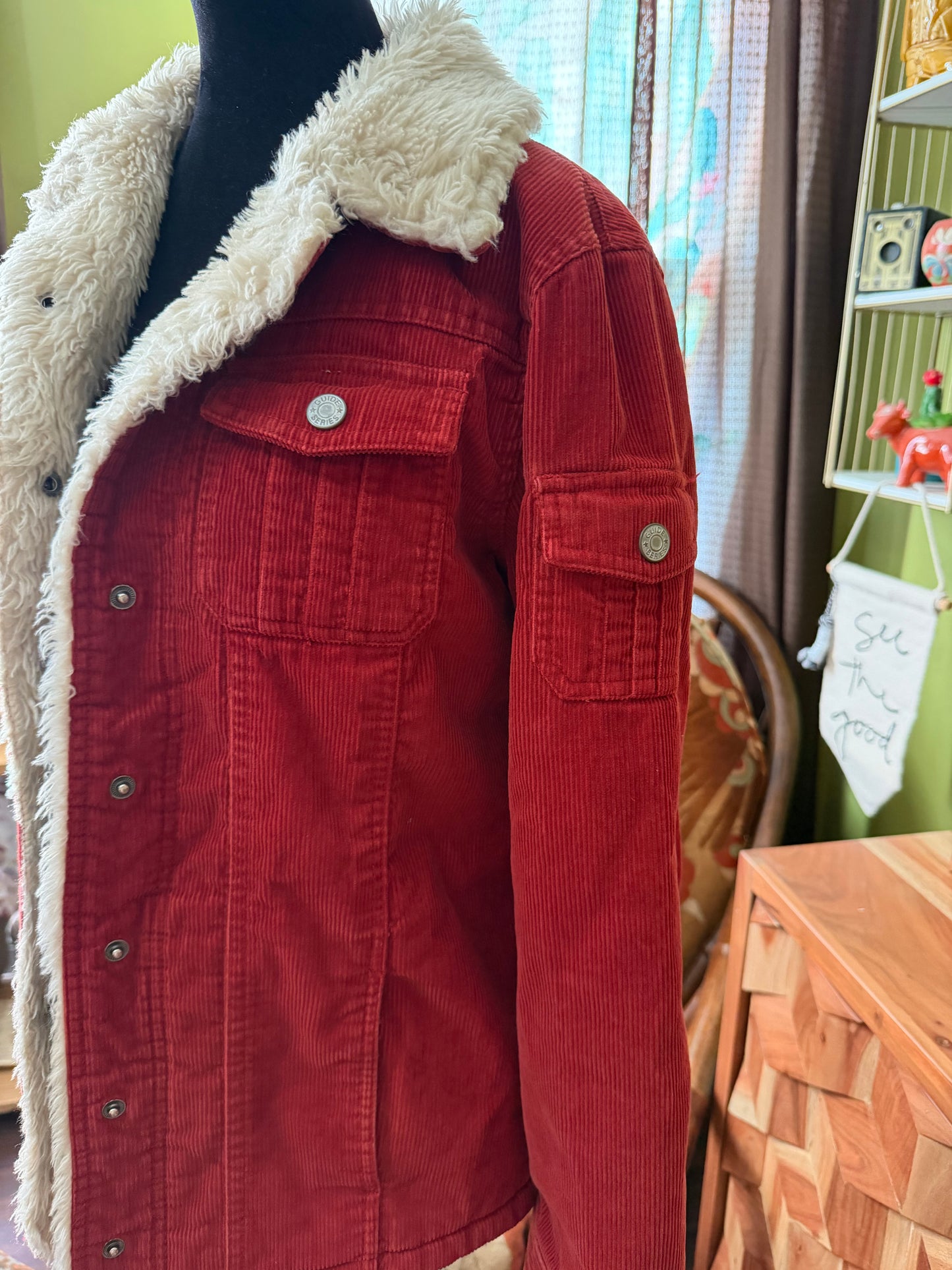 Vintage Guide Series Red Fur Jacket : S