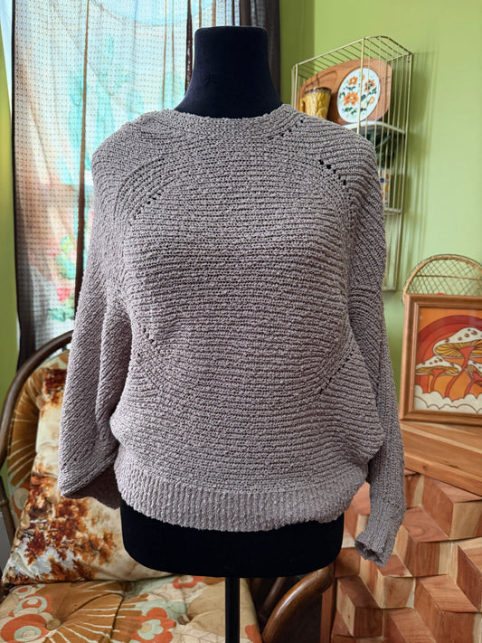 Beige Slouch Sweater Top : M