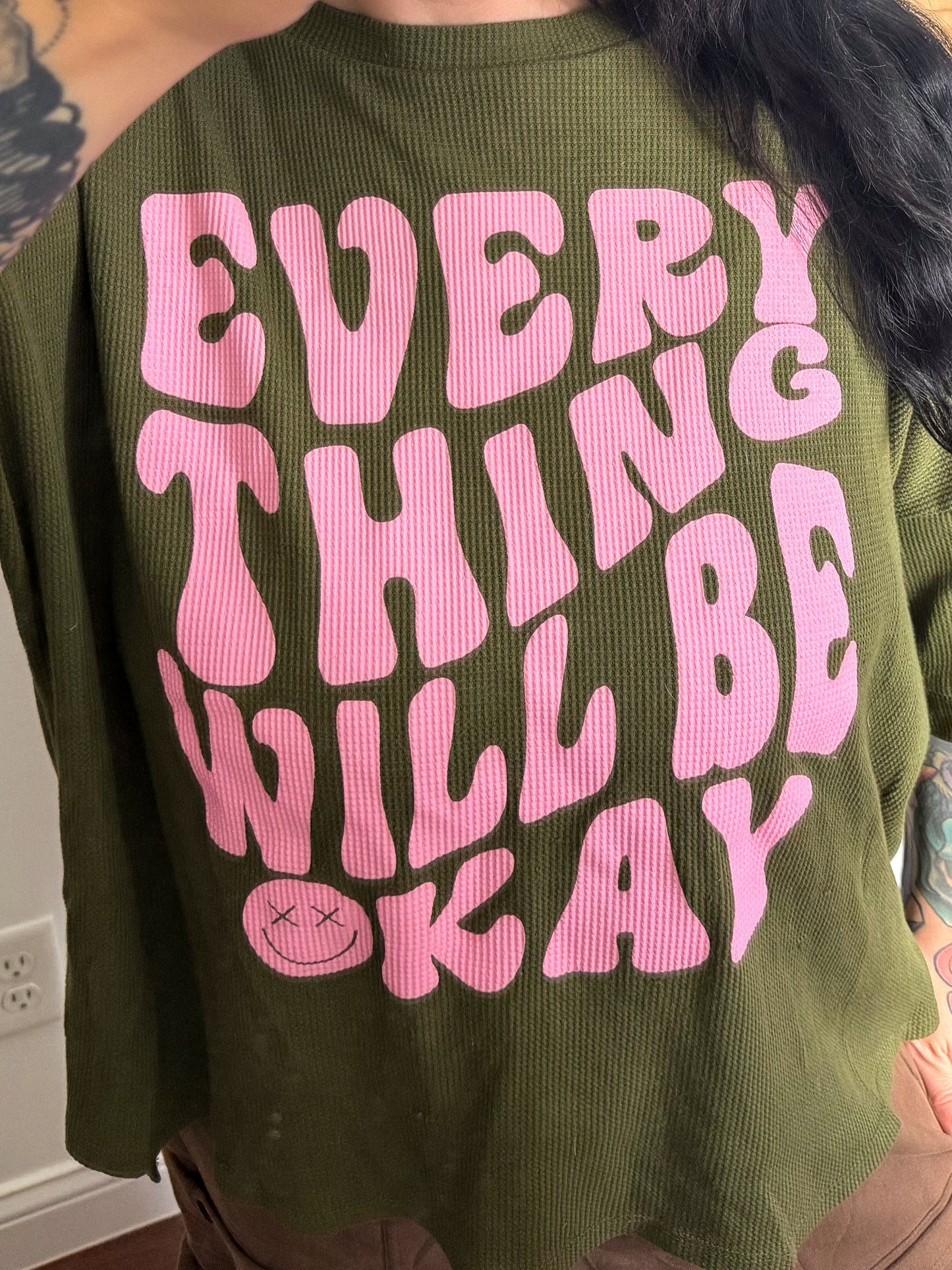 Be Okay Waffle Knit : L