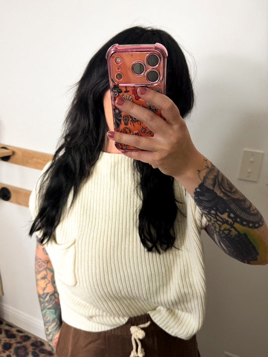 Cropped Sweater Tank : L