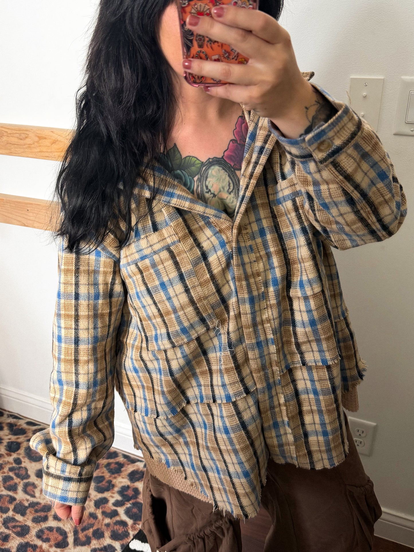 Blue Waffle Knit Shacket : Davi & Dani : L : NEW
