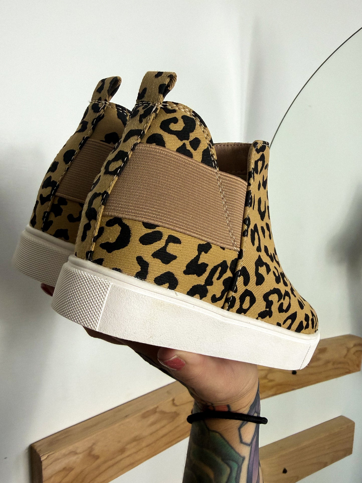 Leopard Wedge Sneakers : NEW : SZ 5.5