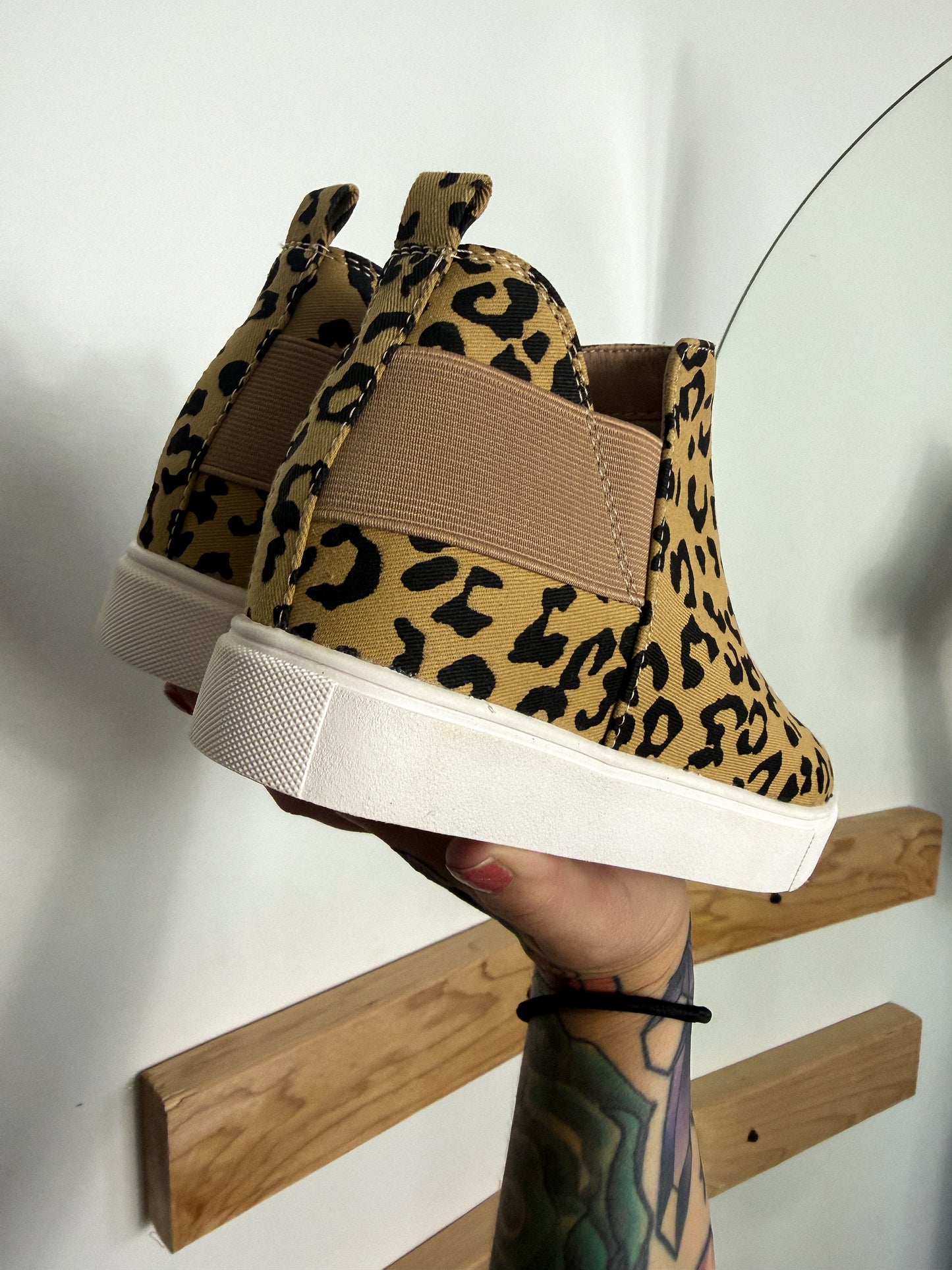 Leopard Wedge Sneakers : NEW : SZ 5.5