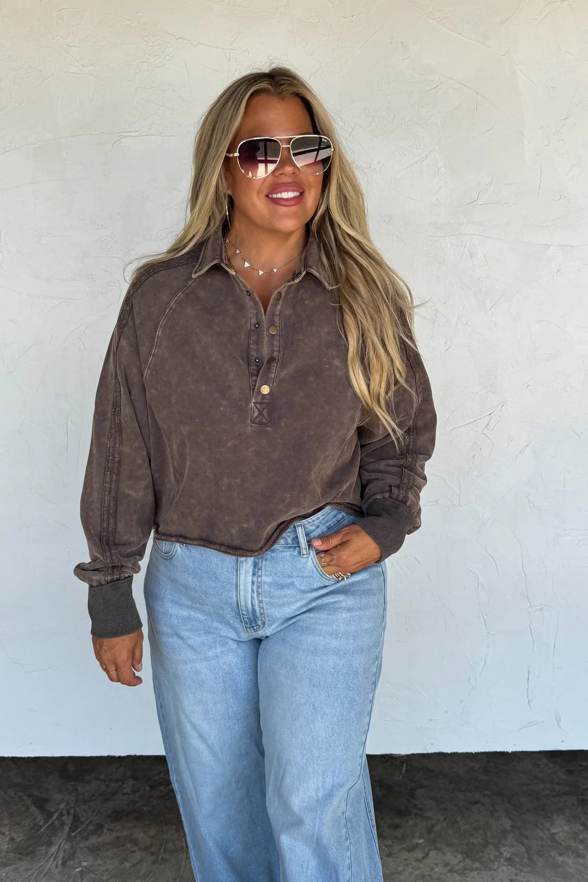 Blakeley Collared Crop : NEW : 1X