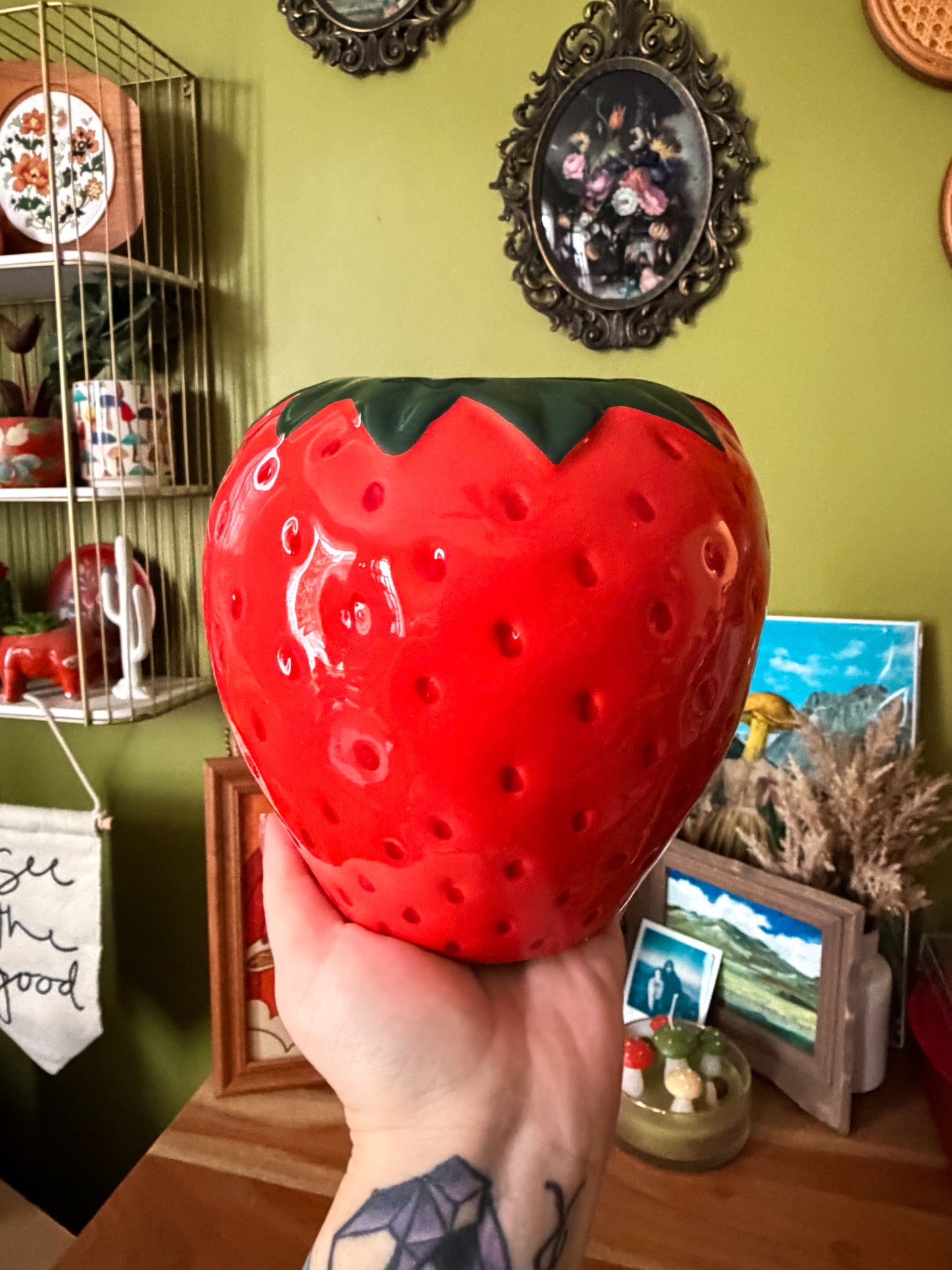 Strawberry Porcelain Vase