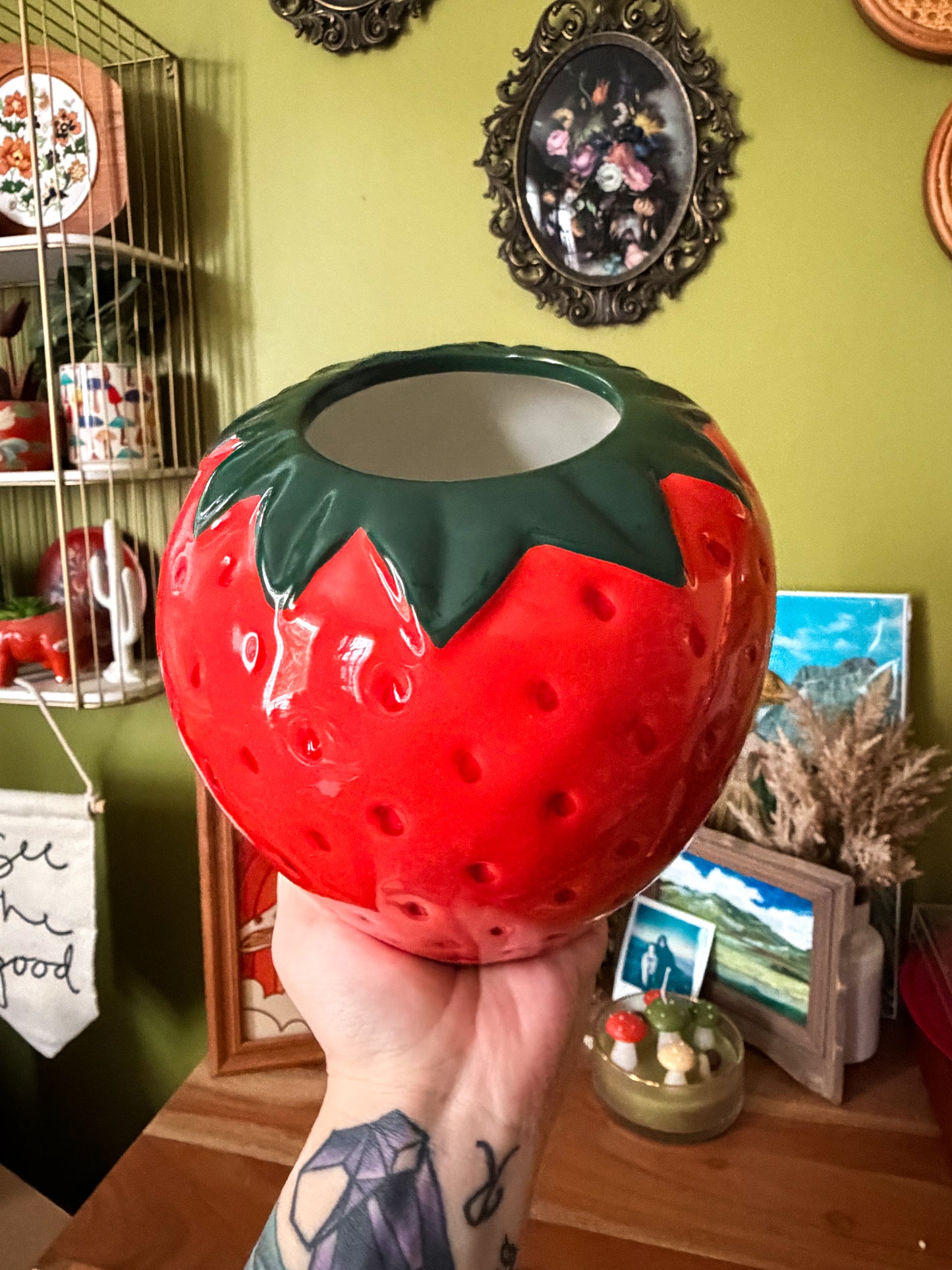Strawberry Porcelain Vase