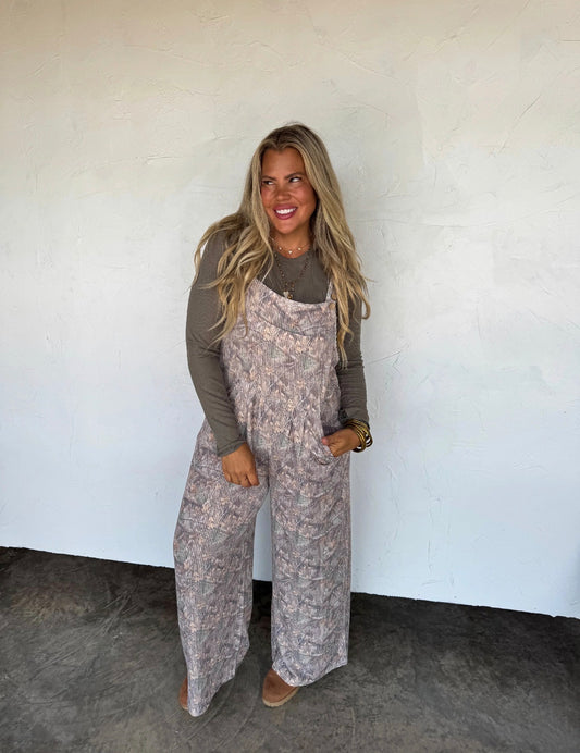 Camo Ribbed Overalls