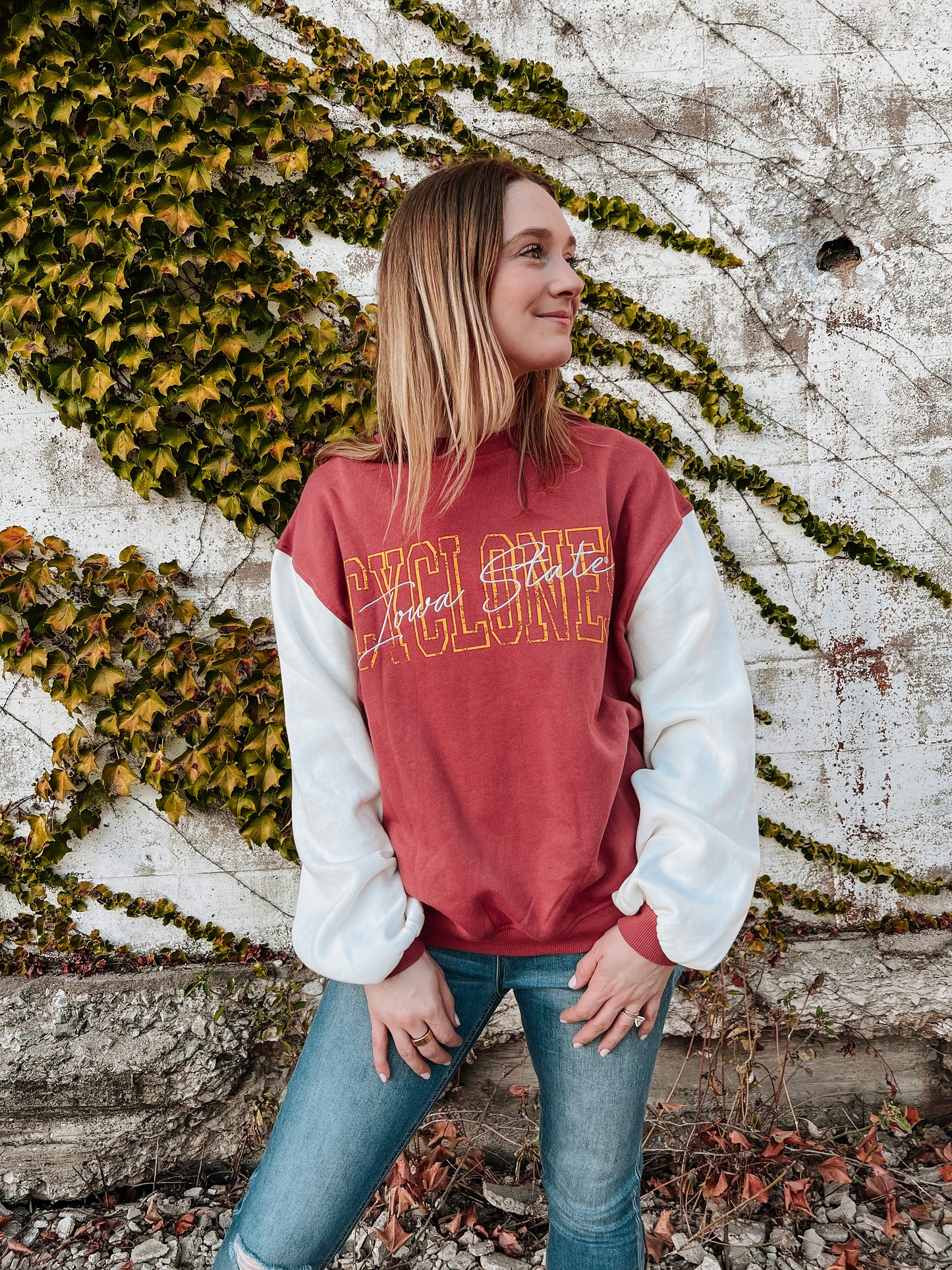 Iowa State Washed Red Crewneck (S & M left)