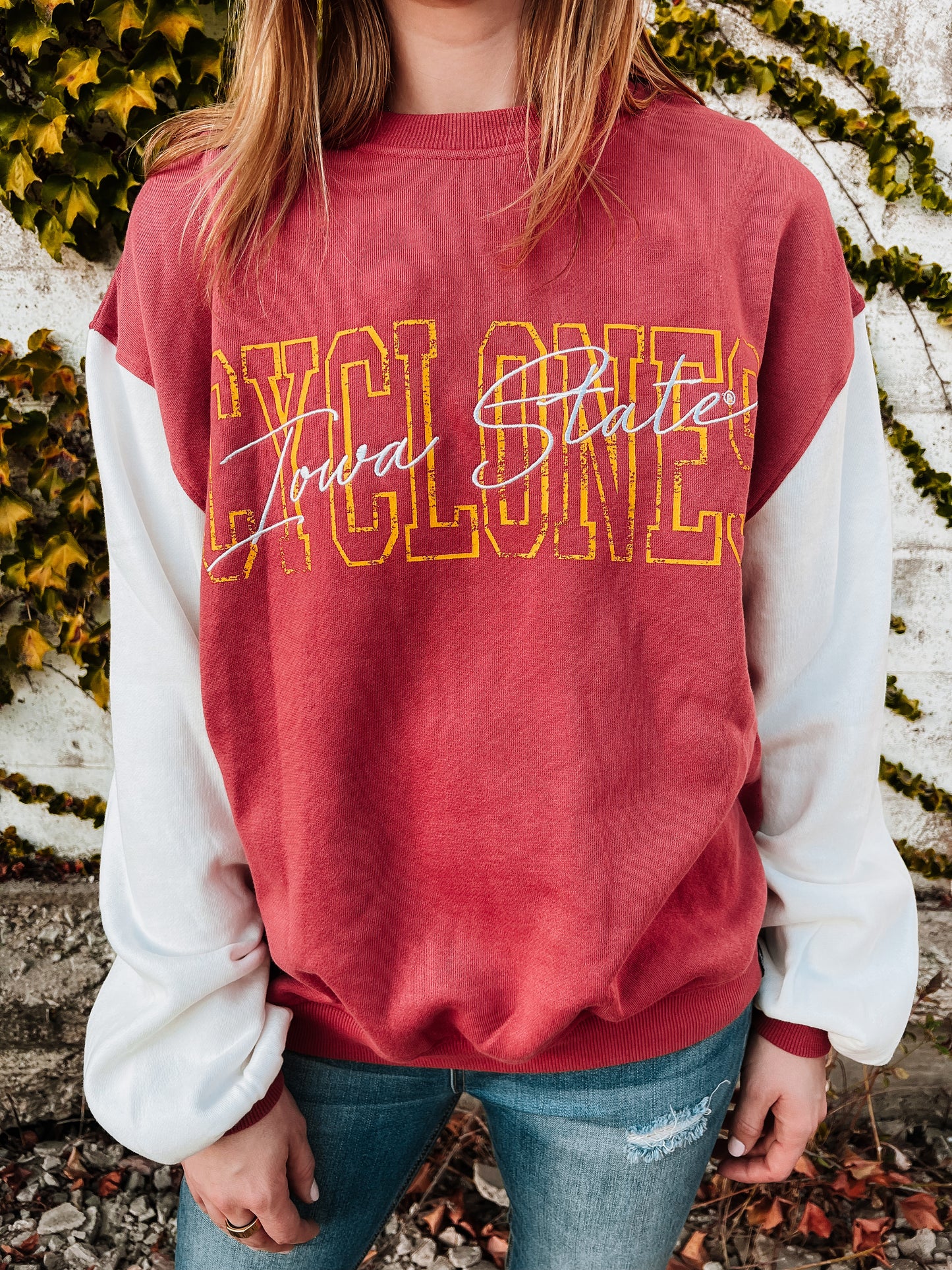 Iowa State Washed Red Crewneck (S & M left)