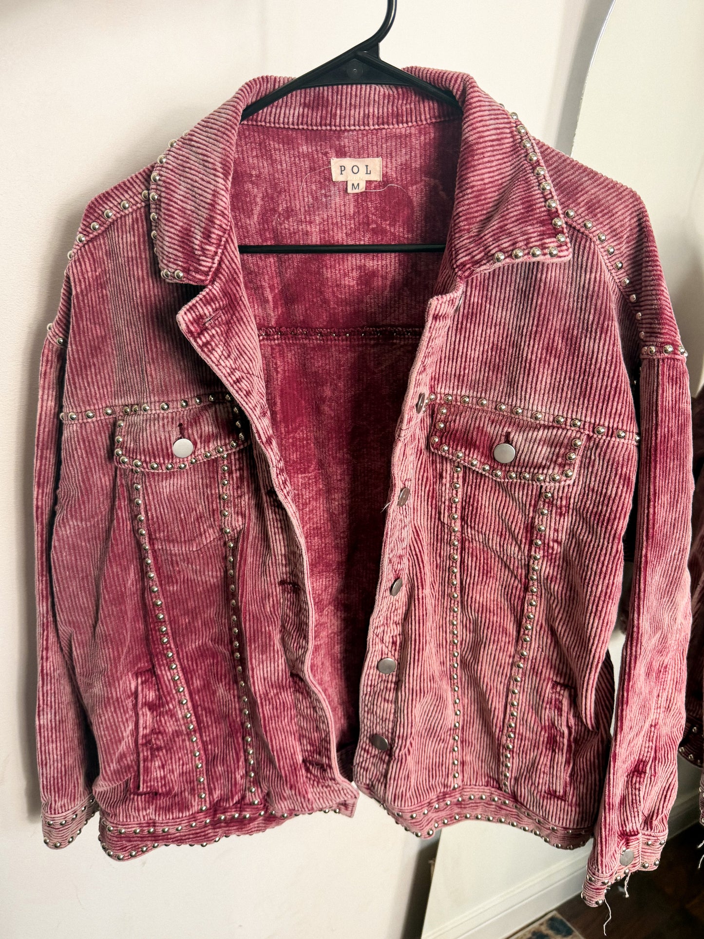 POL Pink Studded Jacket : FALL BACKSTOCK ONLY WORN FOR PHOTOS