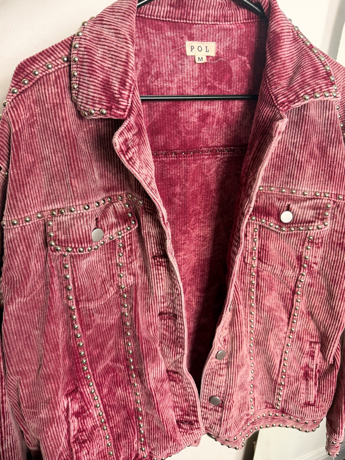 POL Pink Studded Jacket : FALL BACKSTOCK ONLY WORN FOR PHOTOS