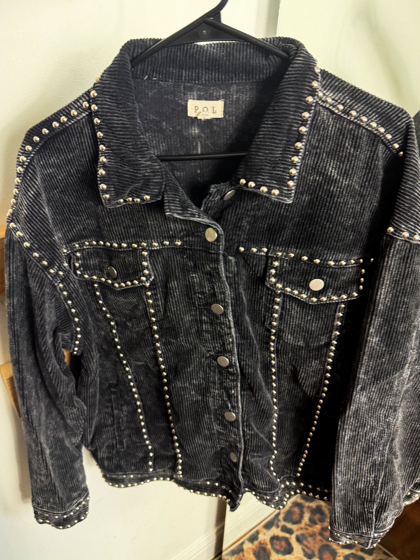 POL Black Studded Jacket : M : FALL BACKSTOCK ONLY WORN FOR PHOTOS