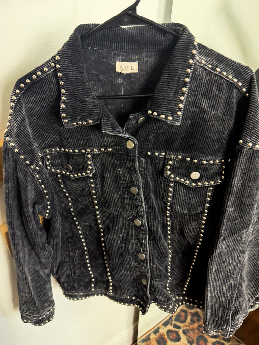POL Black Studded Jacket : M : FALL BACKSTOCK ONLY WORN FOR PHOTOS