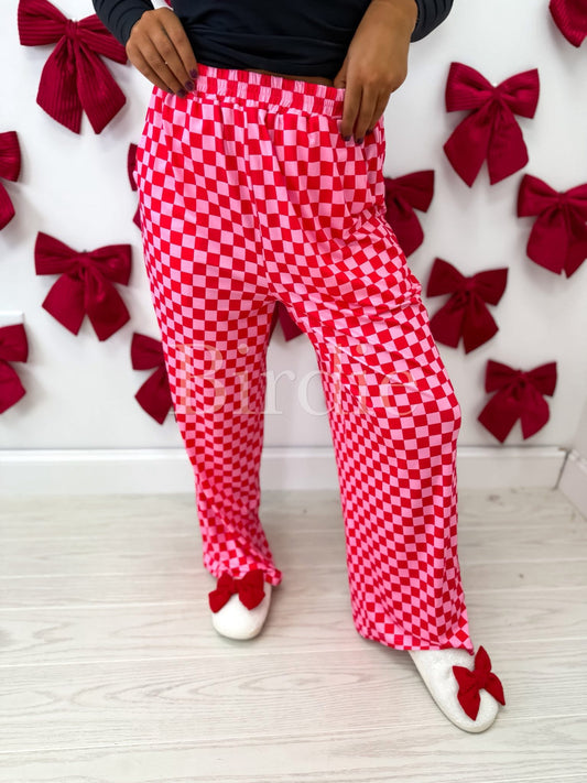 Red & Pink Cozy Pants