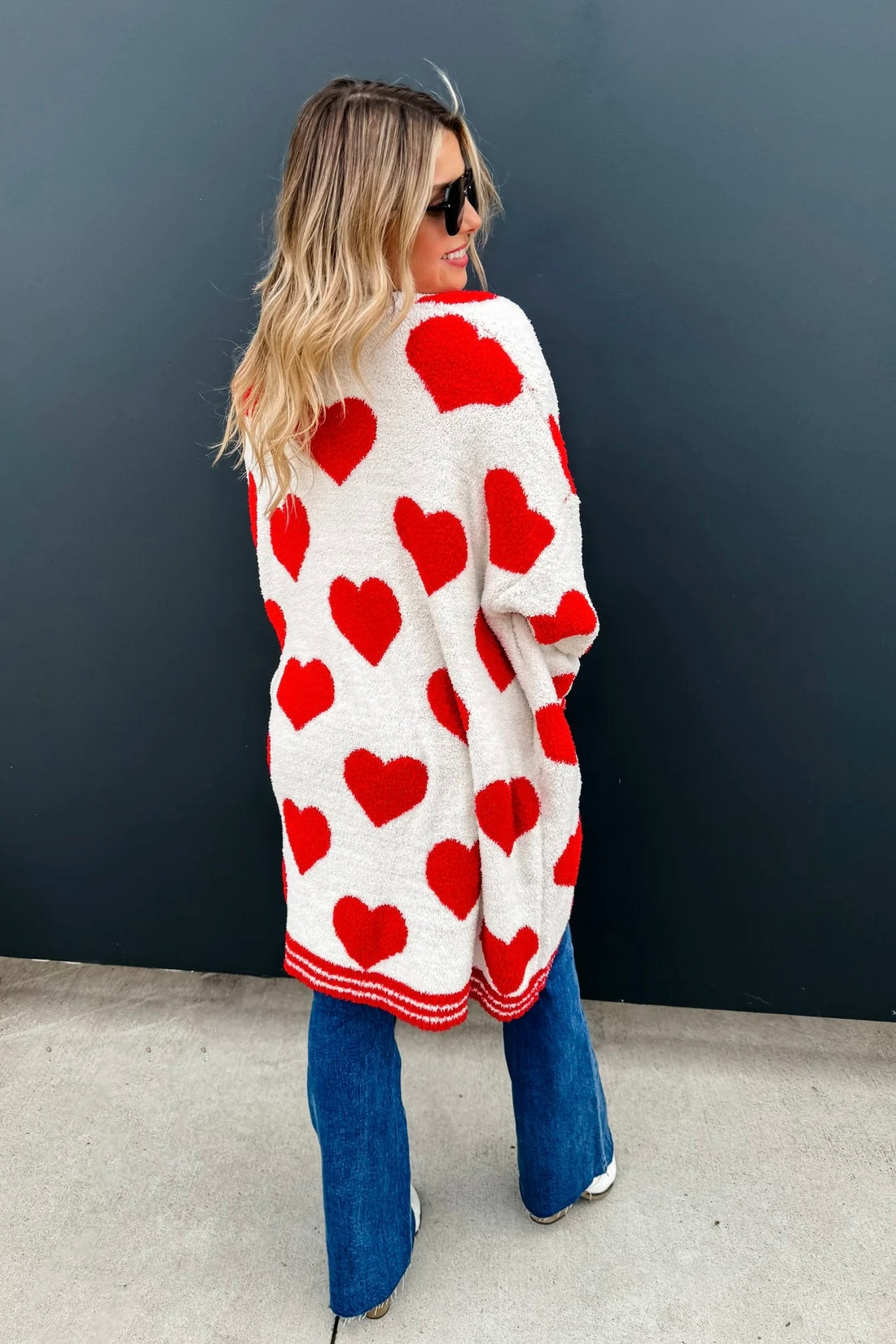 Red Heart Cardigan : Reversible