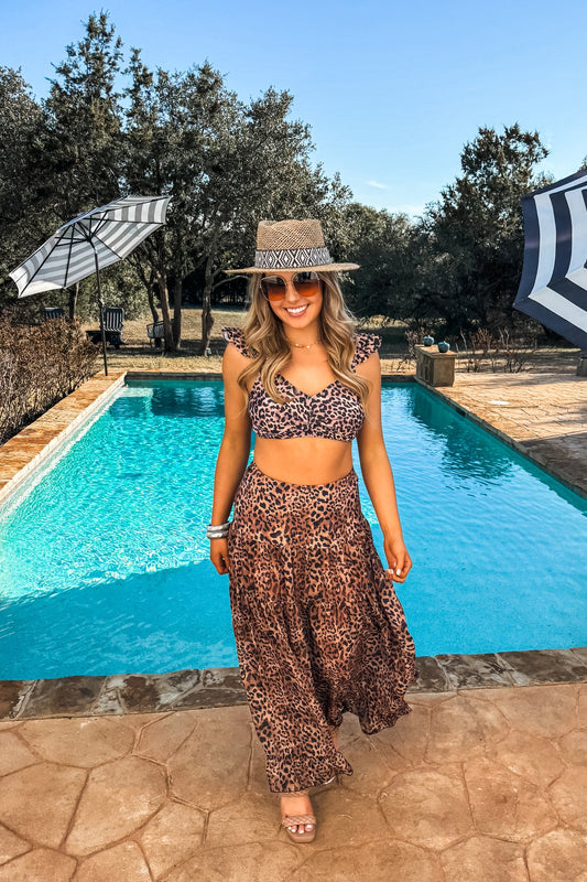 Leopard Swim Bottom + Skirt Combo