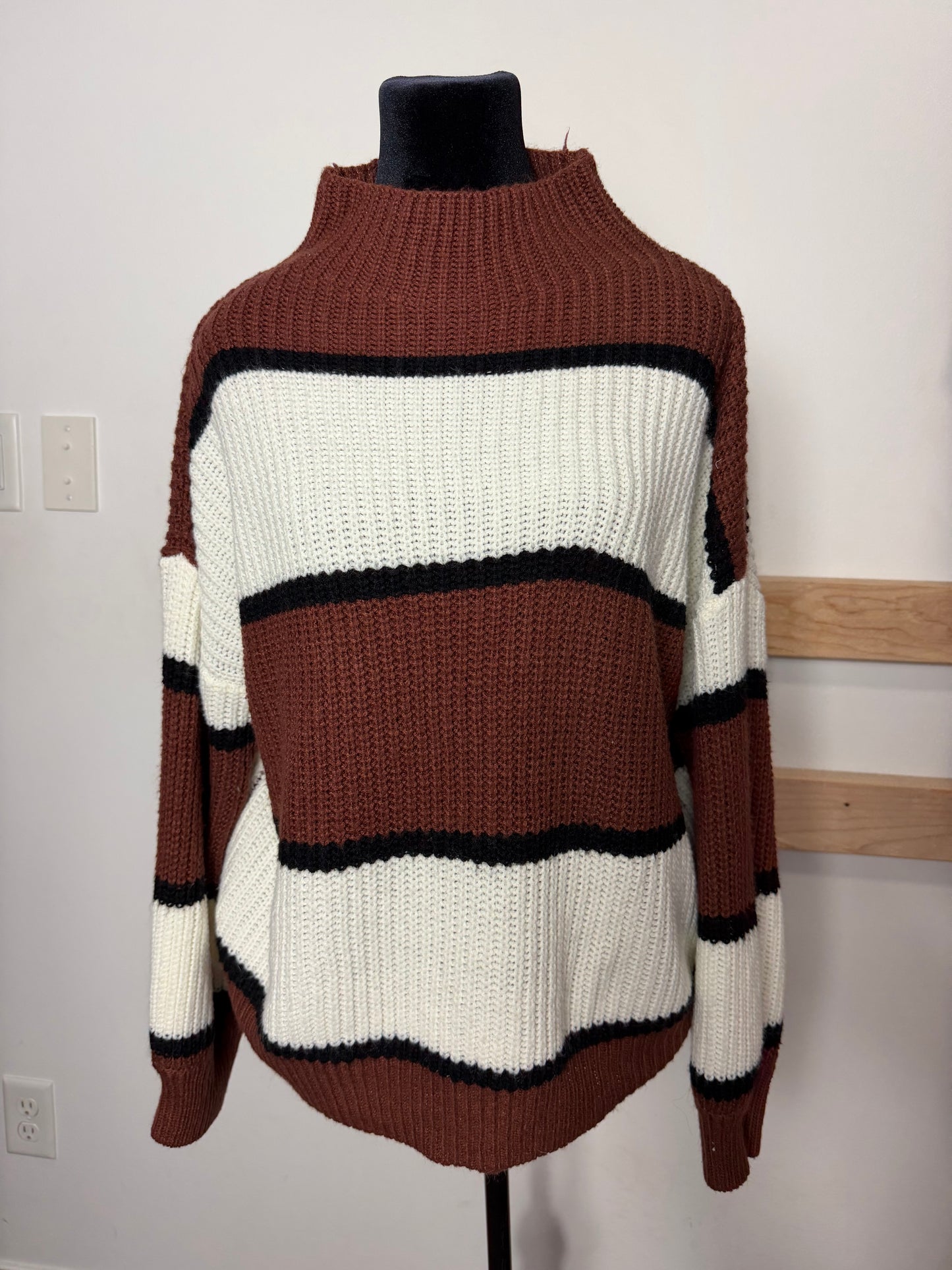Brown Stripe Sweater :  XL