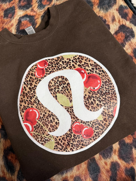 Cherry Leopard Crew : XL