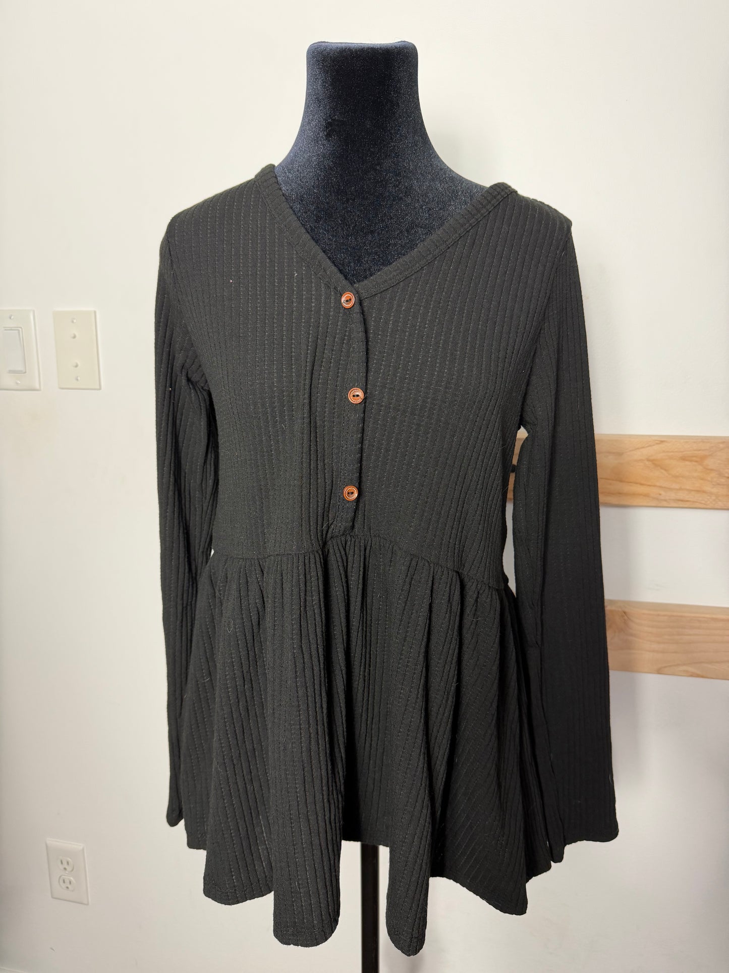 Black Baby Doll Top : M : NEW