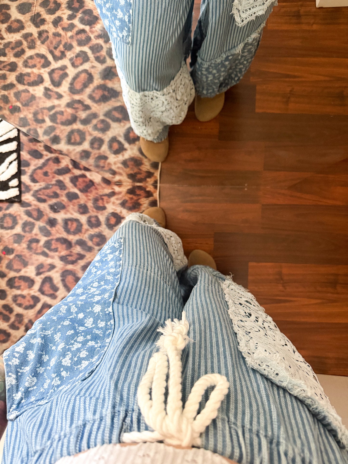Denim Patchwork Joggers