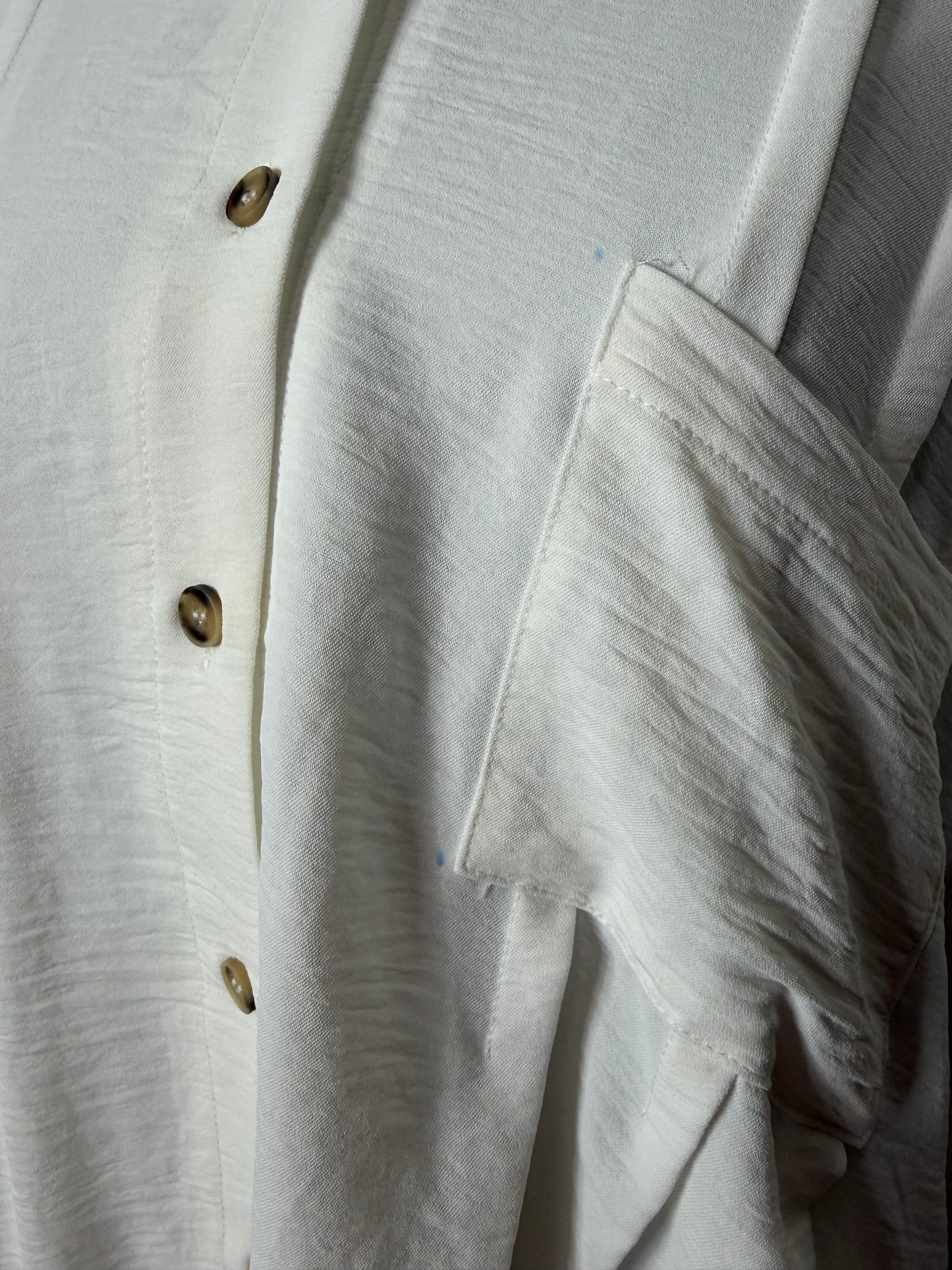 White Bubble Sleeve Dress : XL