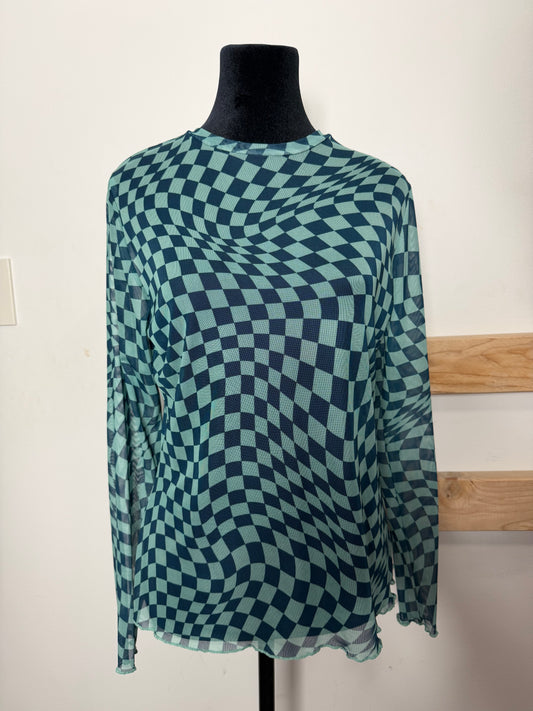 Teal Mesh Top : M : NEW