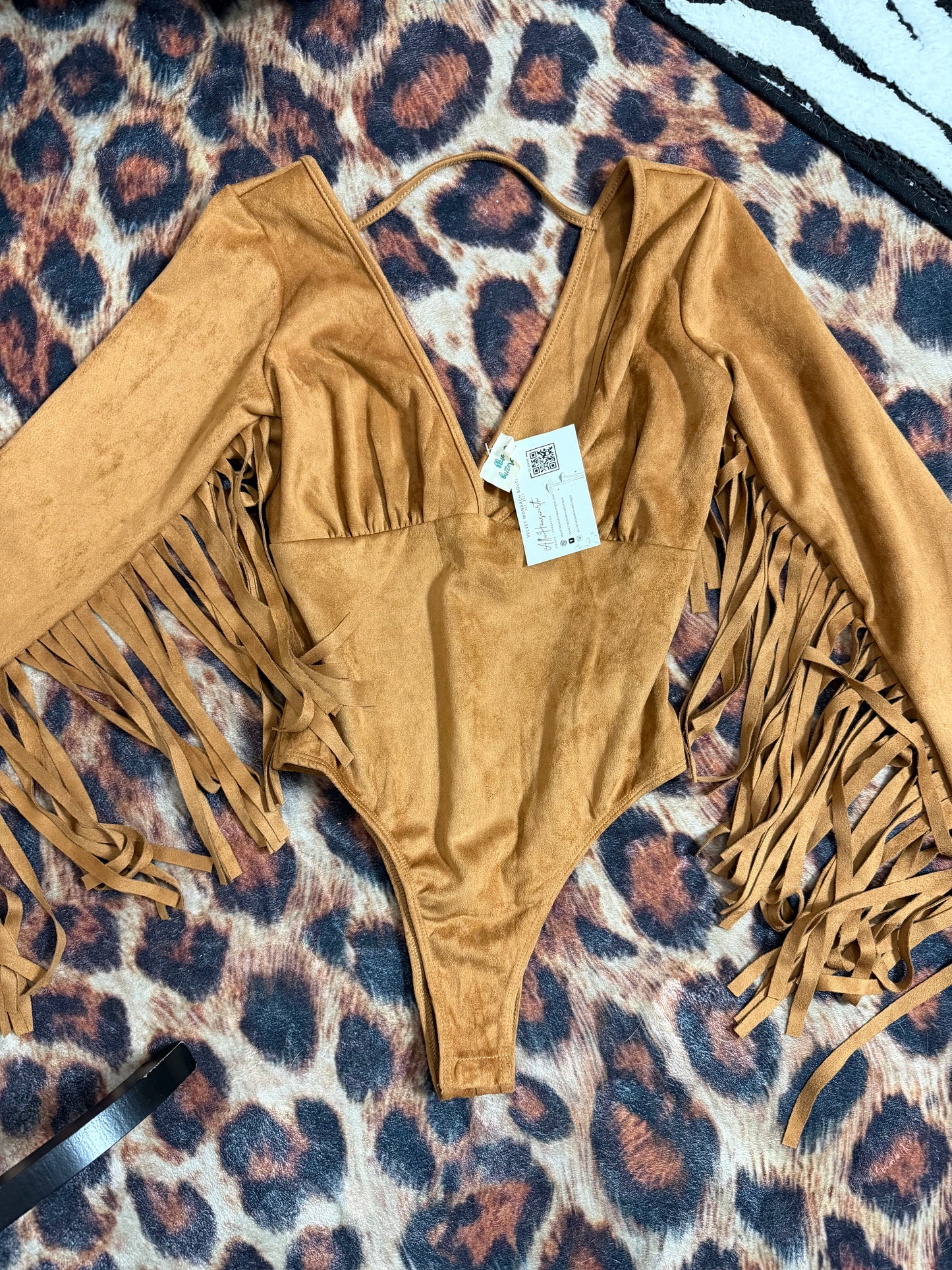 Fringe Sleeve Bodysuit : S : NEW w/ Tags