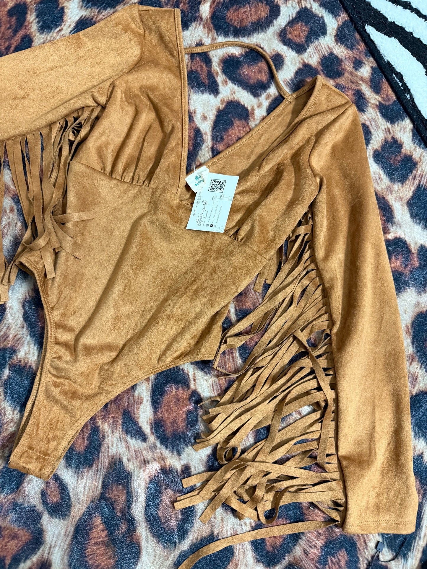Fringe Sleeve Bodysuit : S : NEW w/ Tags