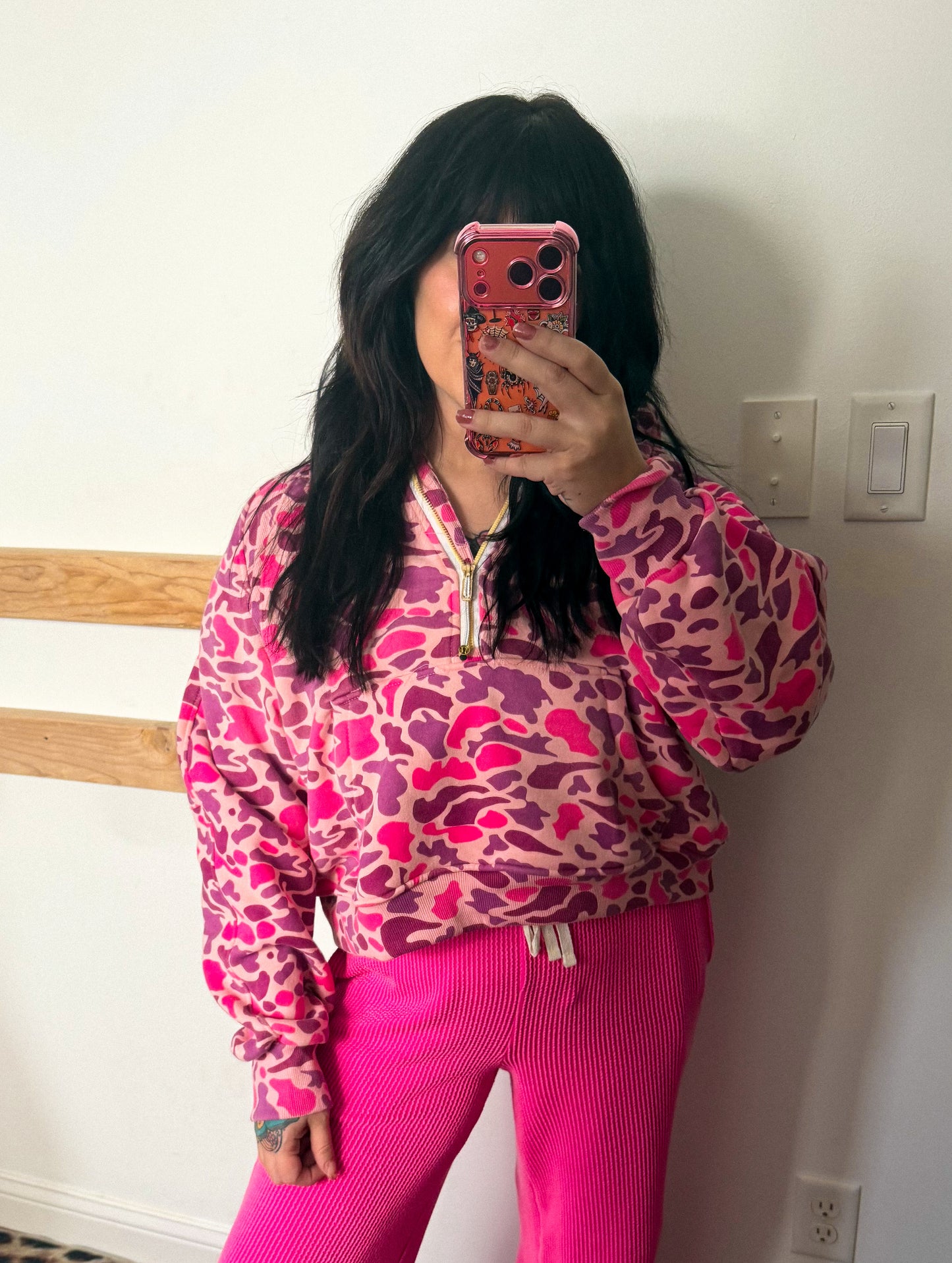 Pink LL D U P E HOODIE : XL (fits like L)