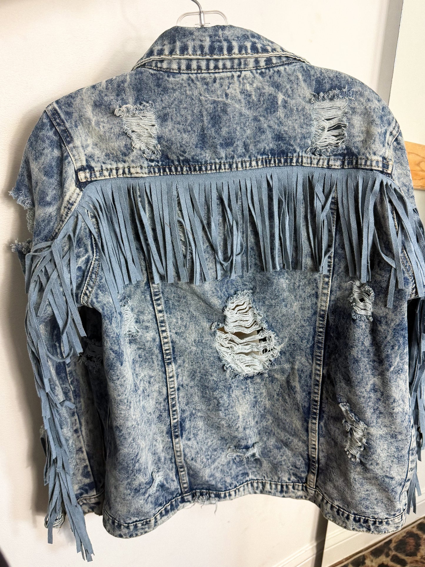 Fringe Denim Jacket : Fantastic Fawn : M