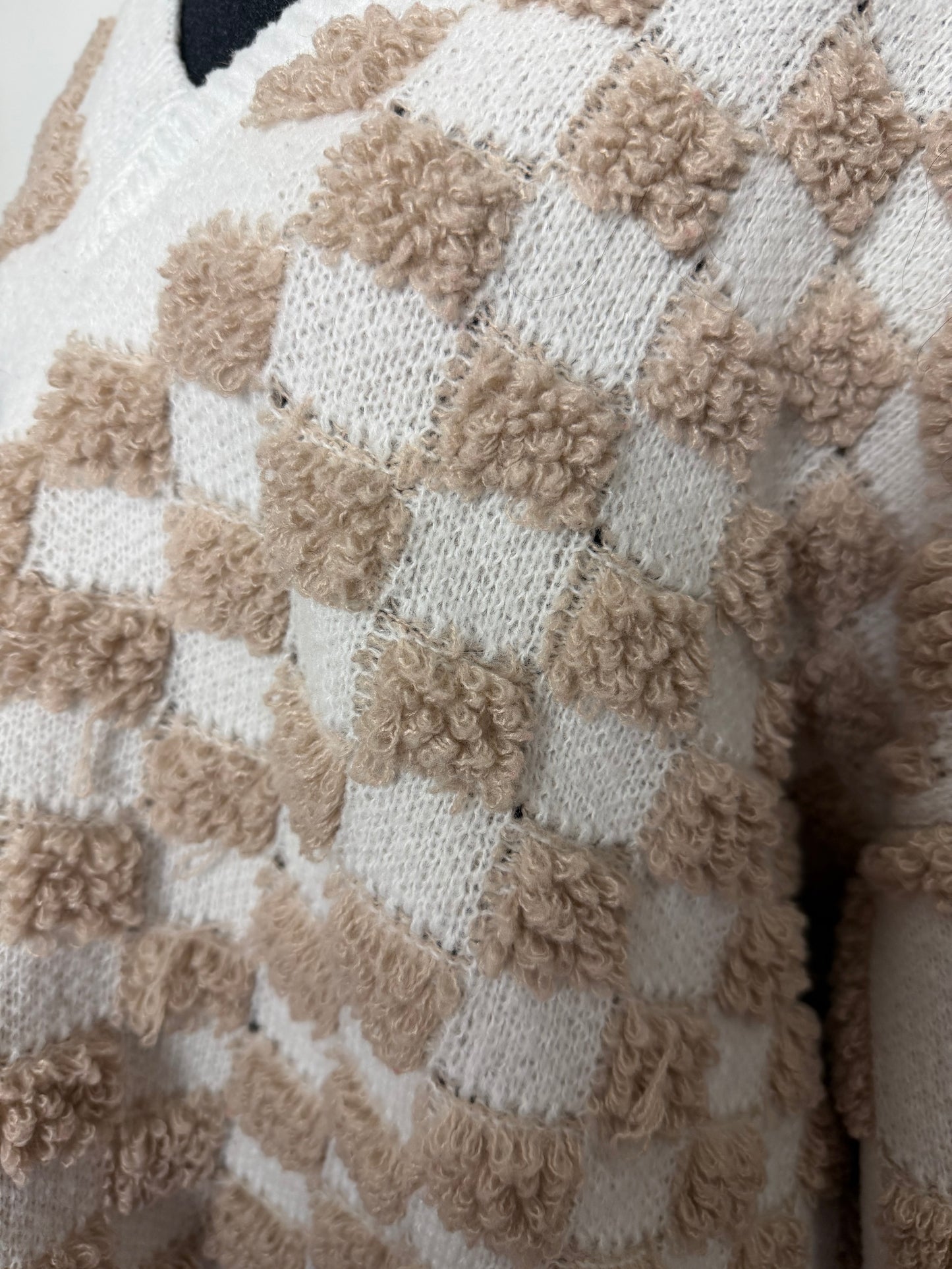 White Check Sweater : L