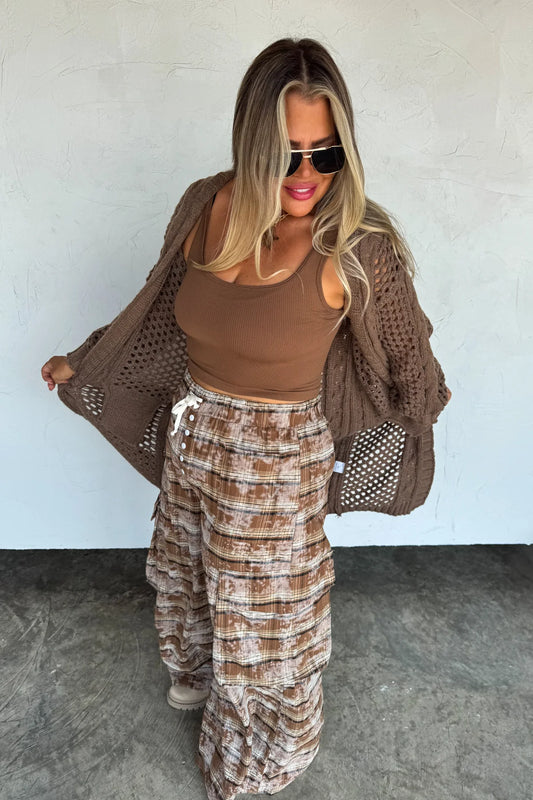 Plaid Behavior Wide Leg Pants : 4 color options | PREORDER