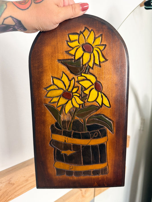 Vintage 1979 Sunflower Wall Piece