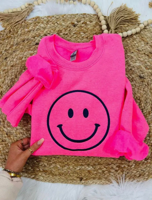 Happy Embroidered Crew