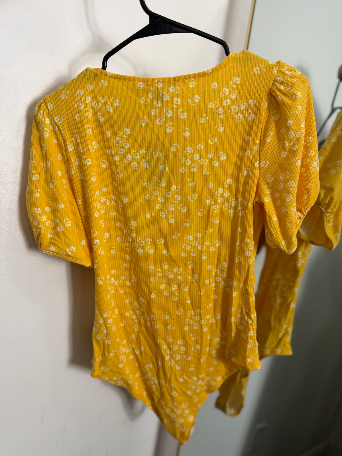 Yellow Floral Bodysuit: NEW W TAG : L