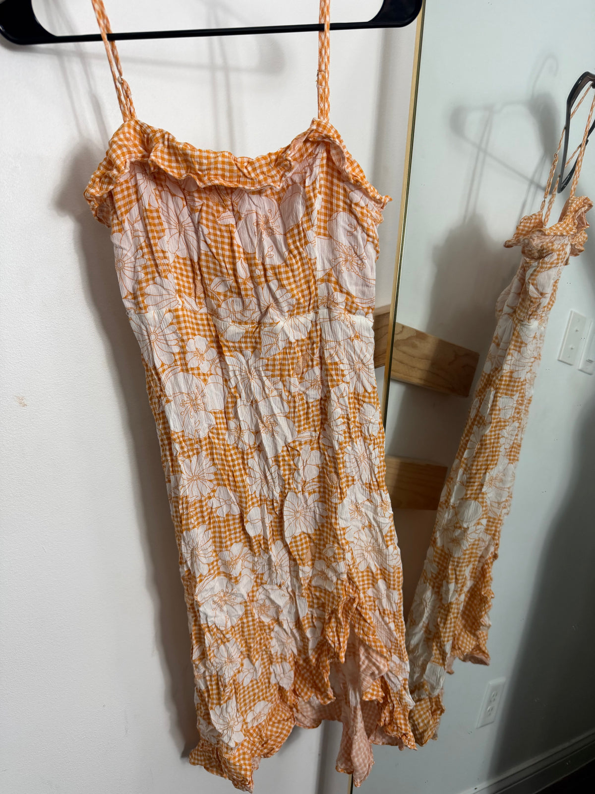 Le Lis Yellow Gingham Dress : M