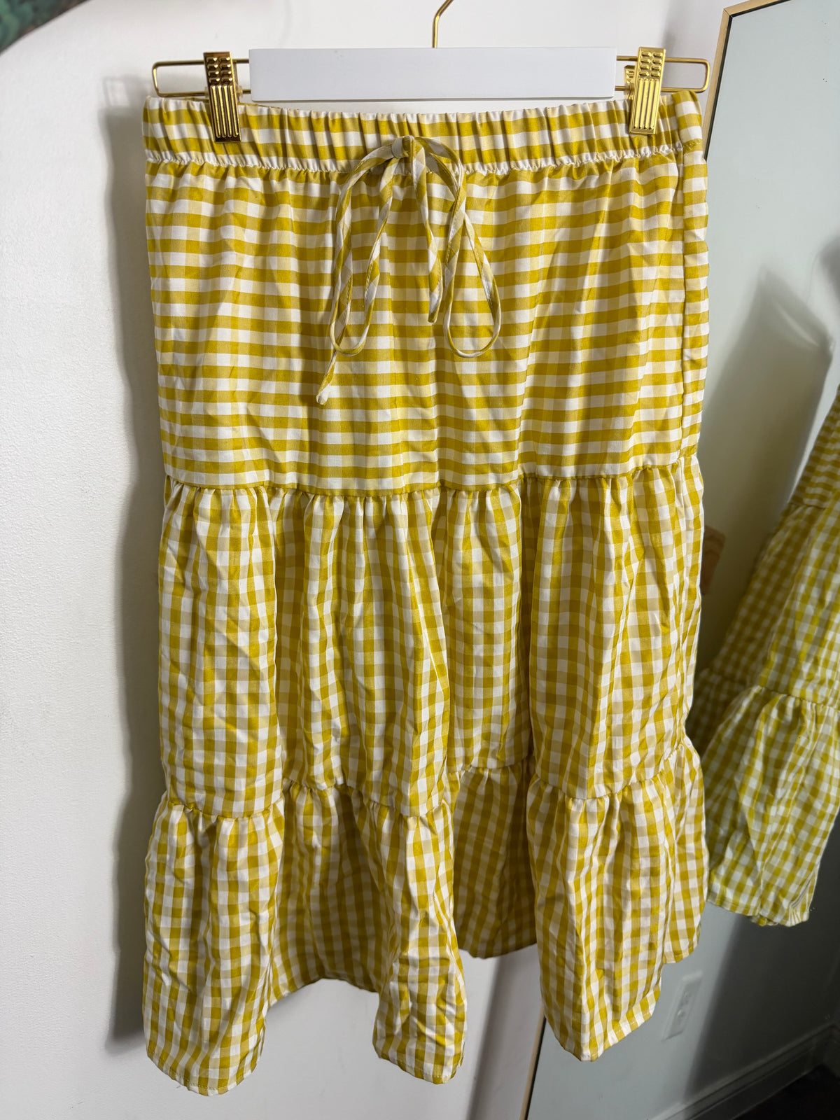Yellow Gingham Skirt : L