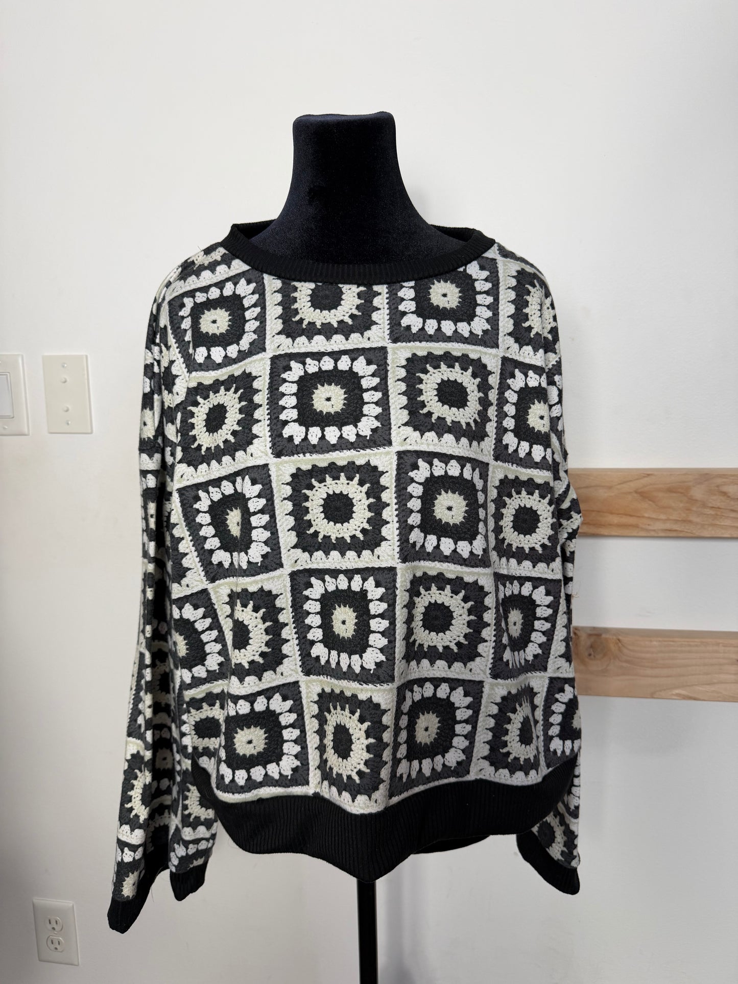 Crochet Printed Crew : L
