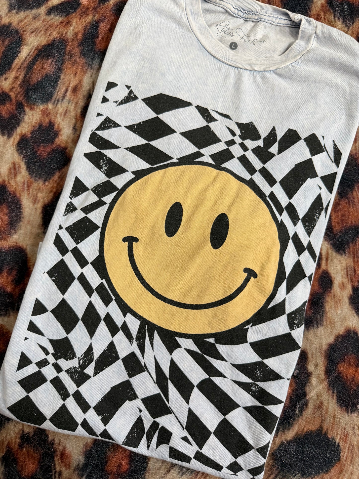 Smiley Check Tee : L