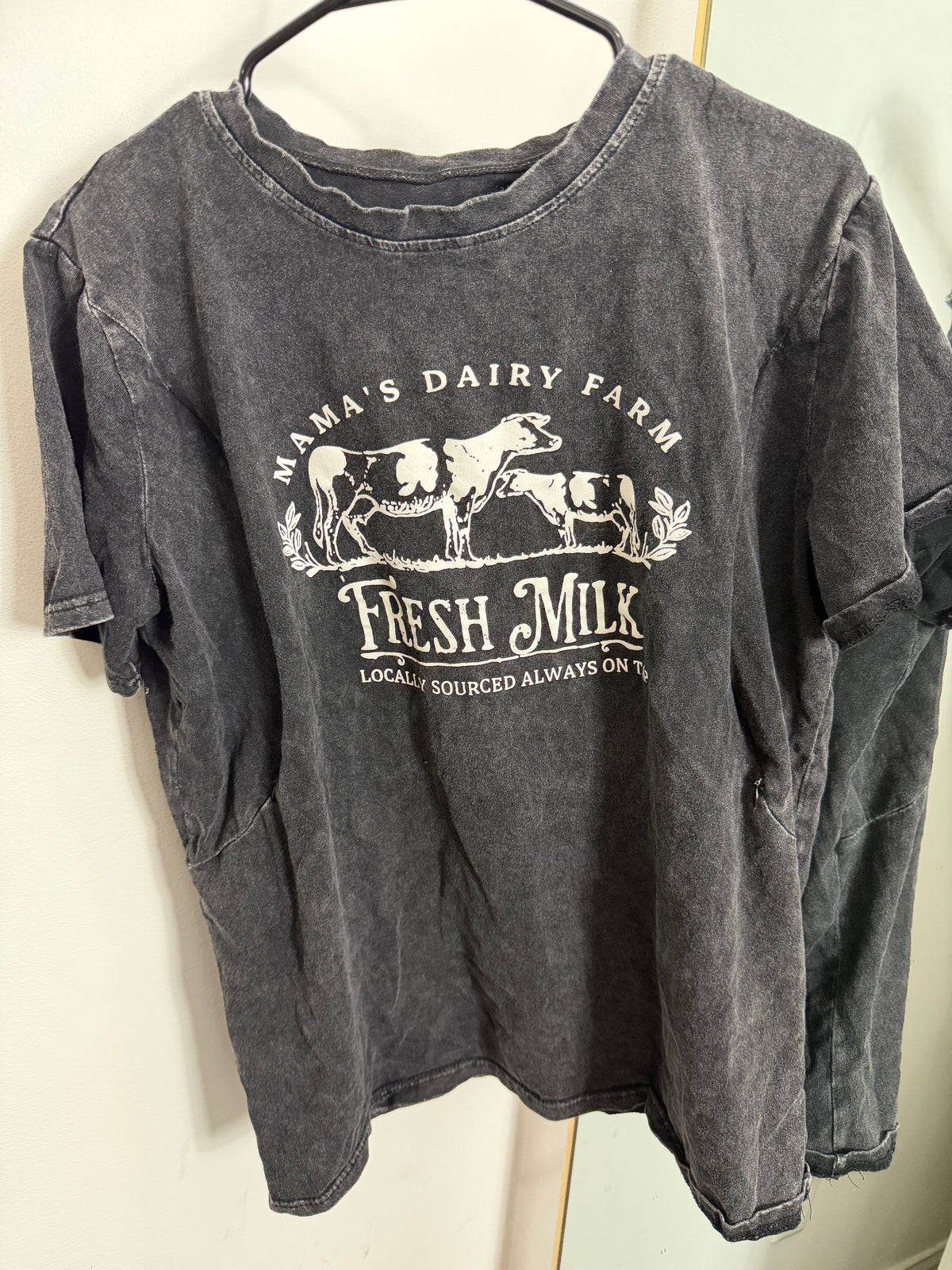 Fresh Milk BF Tee W/ Side Zippers : XL