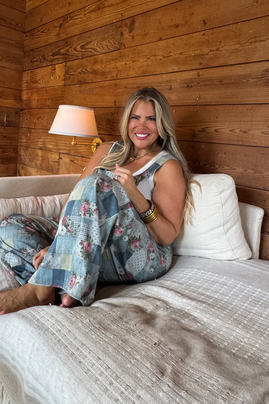 Floral Garden Denim Overalls : PREORDER