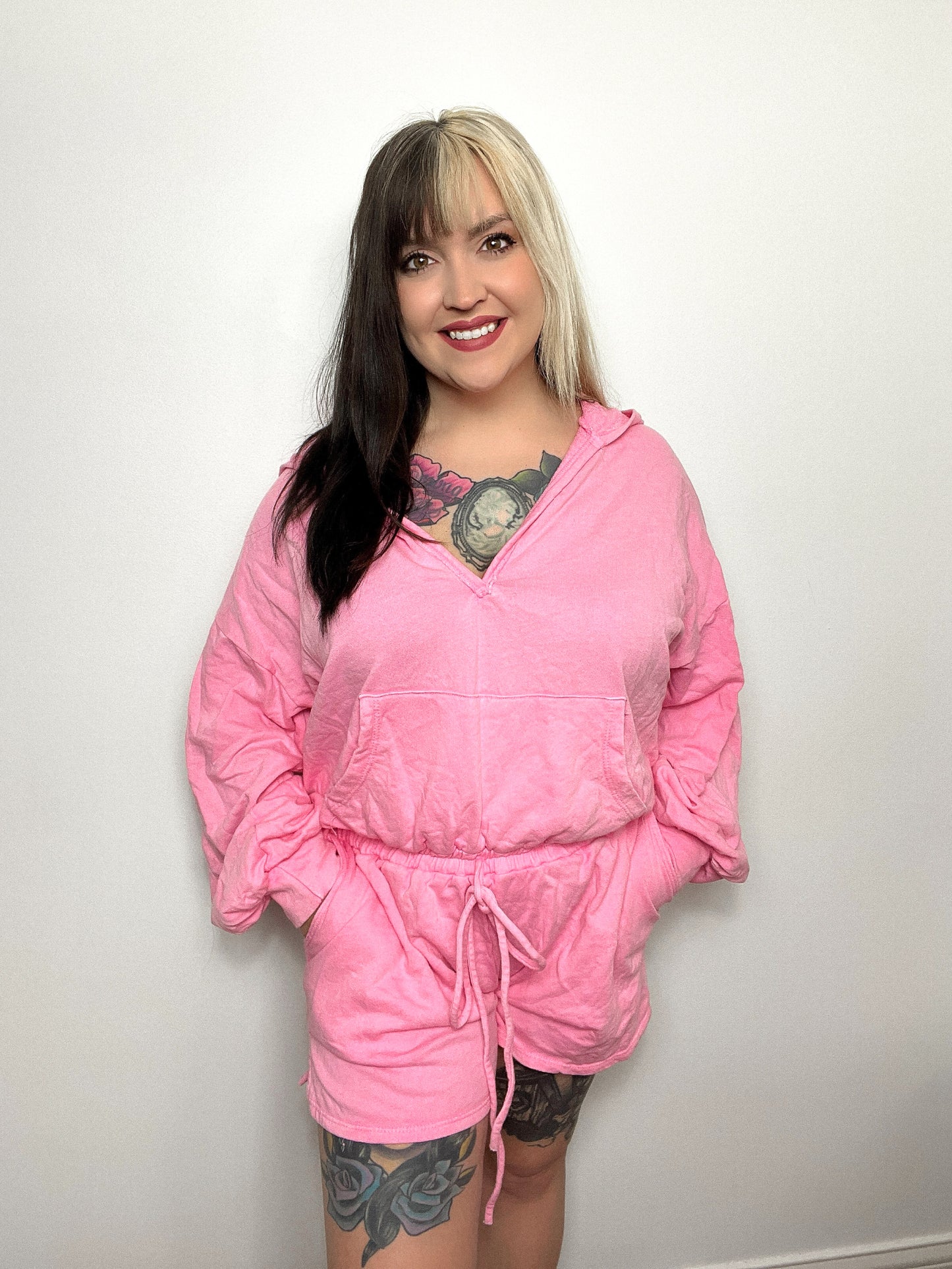 Cozy Hooded Romper : Cotton Candy