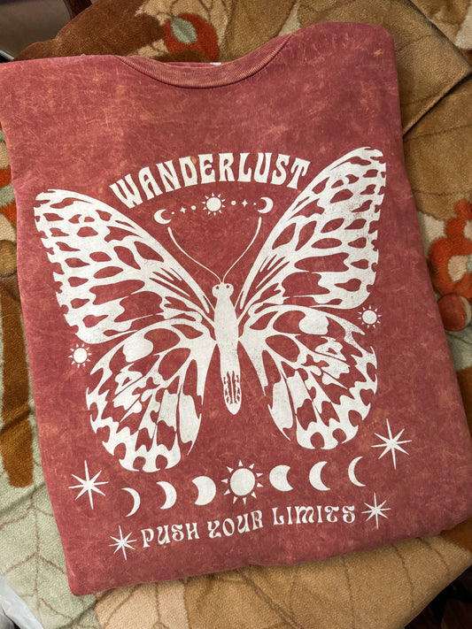 Wanderlust Butterfly Tee : Rust : Oversized (S & 3X left)