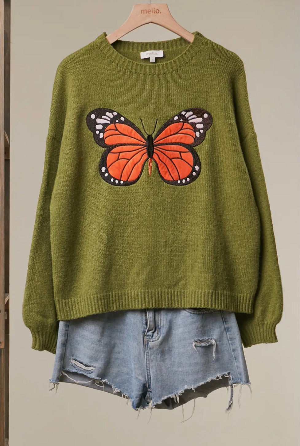 Embroidered Monarch Sweater : PREORDER