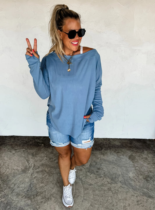 Zoey Lounge Top | Blue