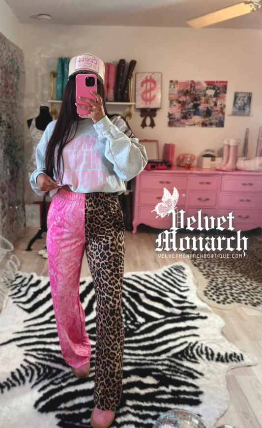 Double Trouble Split Pants : Pink Camo & Cheetah | PREORDER